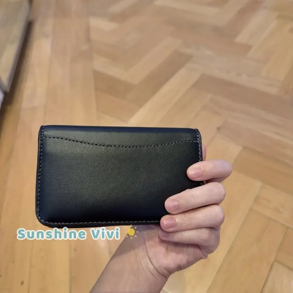 NWT Coach Essential Slim Card Case Wallet CR990 in Leather Brass/black